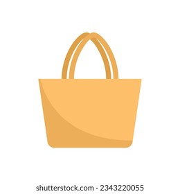 Handle eco bag icon flat vector. Fabric cloth. Reusable cotton isolated