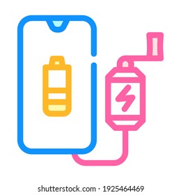 handle electrical generator color icon vector. handle electrical generator sign. isolated symbol illustration