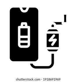 handle electrical generator glyph icon vector. handle electrical generator sign. isolated contour symbol black illustration