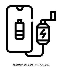 handle electrical generator line icon vector. handle electrical generator sign. isolated contour symbol black illustration