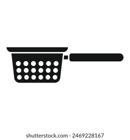 Handle element colander icon simple vector. Drain metal dish. Kit scoop