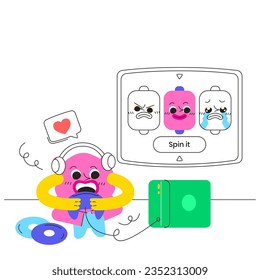 Handle the emotions illustration character