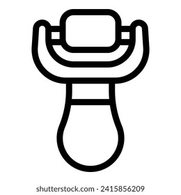 Controlar el vector de contorno del icono del rodillo de la cara. Dispositivo cosmético. Región de Skycare