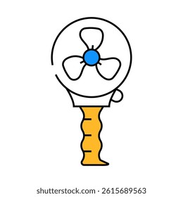 handle fan line icon vector. handle fan sign. isolated symbol illustration