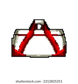 handle fitness bag game pixel art retro vector. bit handle fitness bag. old vintage illustration