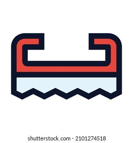 Handle Grip Nail Brush. Simple Vector Color Icon.