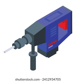 Handle hammer drill icon isometric vector. Object equipment. Electrical impact