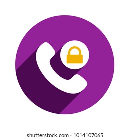 Handle handset lock locked phone security telephone icon. Vector illustration