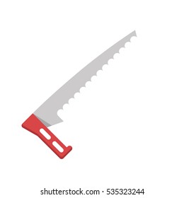 Handle ice saw icon isolated on white background.