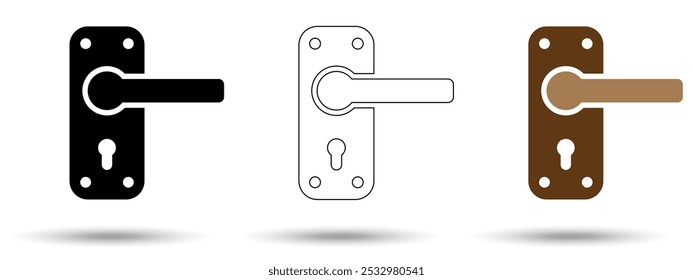 Handle-Symbol. Handle-Symbol auf weißem Hintergrund, einzeln. Das Icon hat drei Verwendungen in Anwendungen und Websites. Vektorgrafik. Griffsymbol auf weißem Hintergrund.