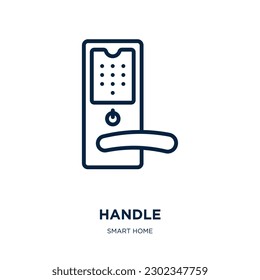 handle icon from smart home collection. Thin linear handle, business, steel outline icon isolated on white background. Line vector handle sign, symbol for web and mobile