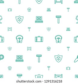 handle icons pattern seamless white background. Included editable outline cargo on palette, suitcase, luggage storage, cargo insurance icons. handle icons for web and mobile.