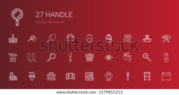 Handle Icons Set Collection Handle Paint Stock Vector Royalty