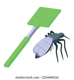 Handle insect protect icon isometric vector. Person protection. Cream electric