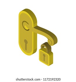 Handle isometric left top view 3D icon