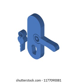 Handle isometric left top view 3D icon