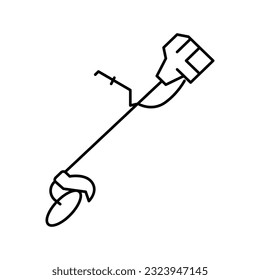 handle lawn mower line icon vector. handle lawn mower sign. isolated contour symbol black illustration