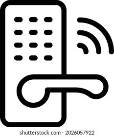 handle lock wireless vector thin line icon