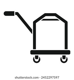 Manija el icono del carro del equipaje Vector simple. Seguridad de diseño. Viaje perfecto