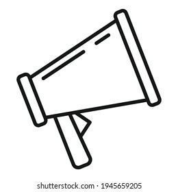 Controlar el icono del megáfono. Símbolo de control de contorno icono de vector megáfono para diseño web aislado en fondo blanco