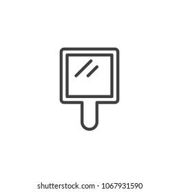 Handle Mirror outline icon. linear style sign for mobile concept and web design. simple line vector icon. Symbol, logo illustration. Pixel perfect vector graphics