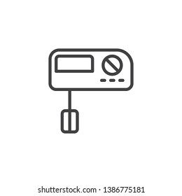 Handle mixer line icon. Egg Beater linear style sign for mobile concept and web design. Electric mixer outline vector icon. Symbol, logo illustration. Pixel perfect vector graphics