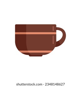 Handle mug icon flat vector. Ceramic mug. Hot cup isolated