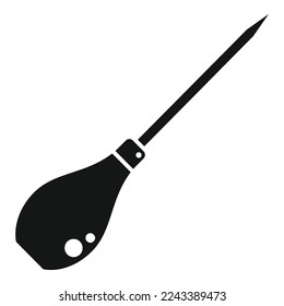 Handle needle icon simple vector. Sewing garment. Wash sew