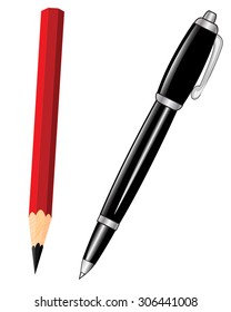 Handle and pencil on white background is insulated