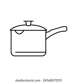 handle pot cooking line icon vector. handle pot cooking sign. isolated contour symbol black illustration