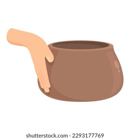 Handle pottery icon cartoon vector. Art workshop. Jug studio