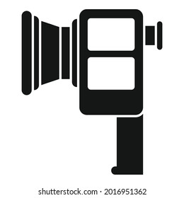 Handle retro camcorder icon simple vector. Video camera. Movie camcorder