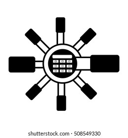 handle safe box isolated icon vector illustration design