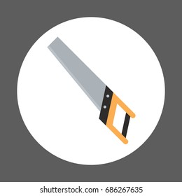 Handle Saw Icon Working Hand Tool Equipment Concept Vector Illustration
