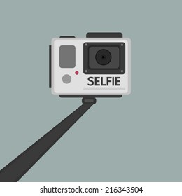 handle selfie, flat design