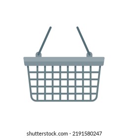 Icono de la canasta de la tienda. Ilustración plana del icono vectorial de la cesta de la manija aislado en fondo blanco