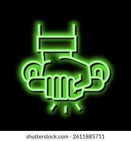 handle for supporting old people neon light sign vector. handle for supporting old people illustration