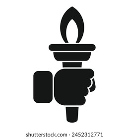 Handle torch leader icon simple vector. Burning flame. New direction of leadership