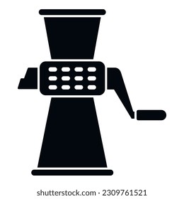 Manejar el icono de corte vegetal simple vector. Herramienta de cocina. Equipo de segmentación