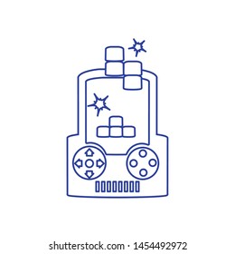 handle video game with puzzle blocks