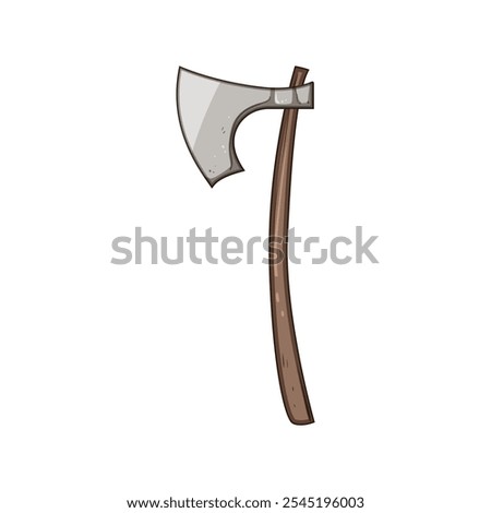 handle viking axe cartoon. iron wood, craftsmanship replica, artifact museum handle viking axe sign. isolated symbol vector illustration