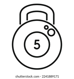 Handle weight icon outline vector. Sport exercise. Active workout