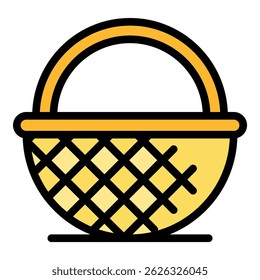 Icono de mimbre de la manija. Color plano del icono del Vector de mimbre de la manija del contorno aislado
