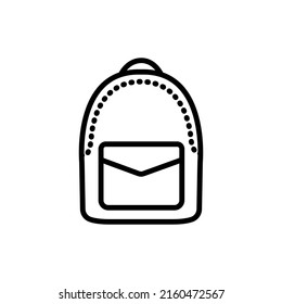 Handle woman backpack line color icon. Isolated vector element. Outline pictogram for web page, mobile app, promo