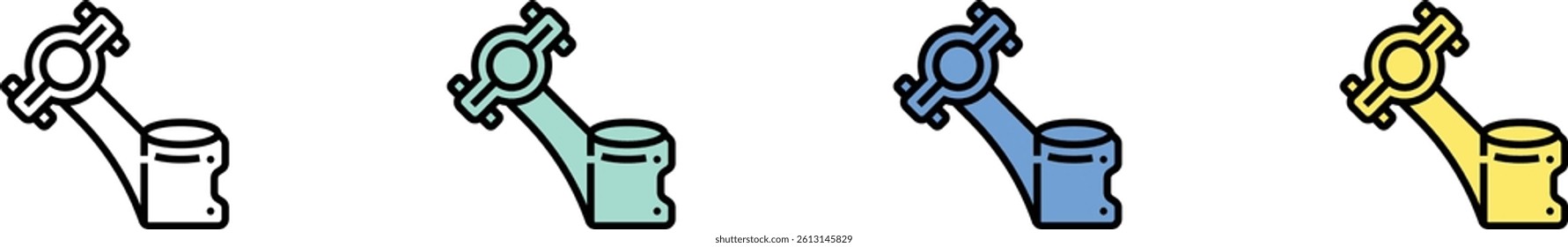 handlebar icon. Outline, Green, Blue and Yellow Style Design Isolated On White Background