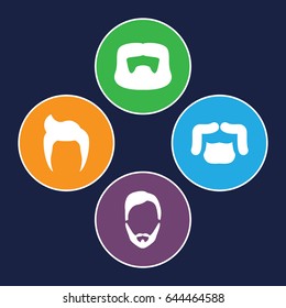 Handlebar icons set. set of 4 handlebar filled icons such as
