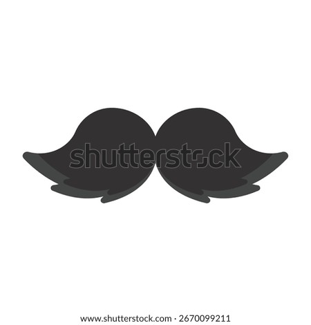 Handlebar mustache with grey shadow in gentleman style Vector illustration