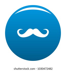 Handlebar mustache icon vector blue circle isolated on white background 