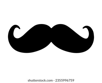 Handlebar mustache silhouette vector art