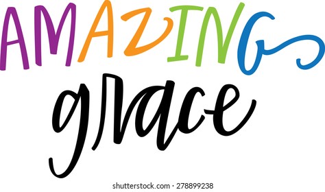 Hand-lettered Amazing Grace